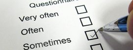 Questionnaire with check boxes ranging from very often to sometimes with sometimes checked